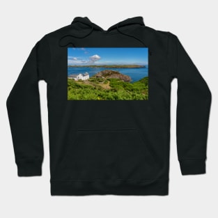 A view towards the white farmhouse on RSPB Ramsey Island, Pembrokeshire Hoodie